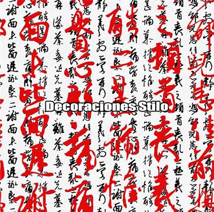 DSNWL800C820 - Papel Pintado Original Rojo, Negro y Blanco Roto Letras