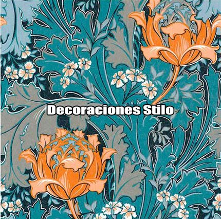 DSOXF84066226 - Papel Pintado Flores Multicolor y Azul