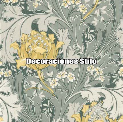 DSOXF84067207 - Papel Pintado Flores Amarillo, Blanco y Gris
