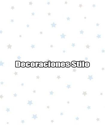 DSPIP004L - Papel Pintado Infantil Azul, Marron y Blanco Roto Estrellas