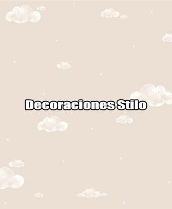 DSPIP014L - Papel Pintado Infantil Blanco Roto y Marron Nubes