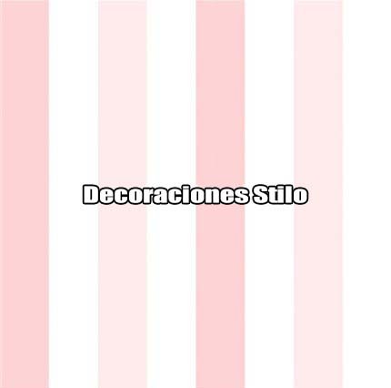 DSPIP042L - Papel Pintado Infantil Blanco Roto y Rosa Rayas