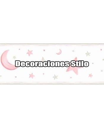 DSPIPC-0L06P - Papel Pintado Infantil Rosa, Marron y Blanco Roto Estrellas