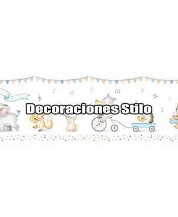 DSPIPC-0L31P - Papel Pintado Infantil Multicolor y Blanco Roto Animales