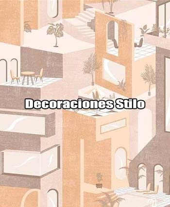 DSPOP11 - Papel Pintado Original Beige, Marron y Plateado Abstracto