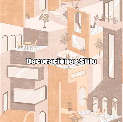 DSPOP11 - Papel Pintado Original Beige, Marron y Plateado Abstracto