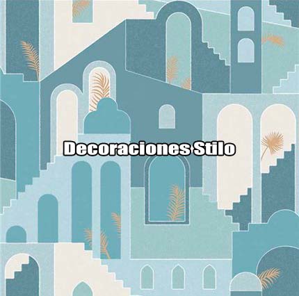 DSPOP20 - Papel Pintado Original Verde, Beige y Blanco Abstracto