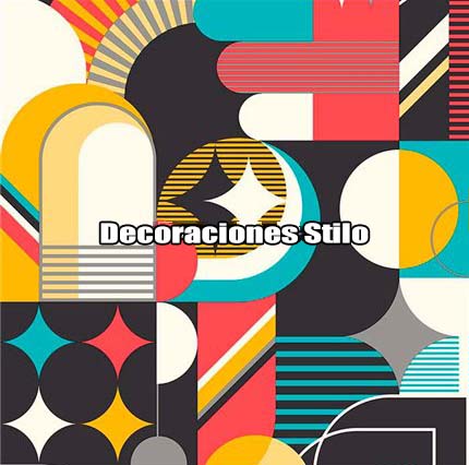 DSPOP37 - Papel Pintado Geométrico Multicolor y Plateado