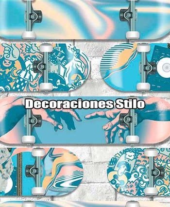 DSPOP39 - Papel Pintado Original Multicolor y Gris Patinetes