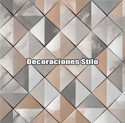 DSPOP44 - Papel Pintado Geométrico Beige, Gris y Negro