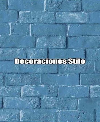 DSPOP48 - Papel Pintado Original Negro y Azul Ladrillo