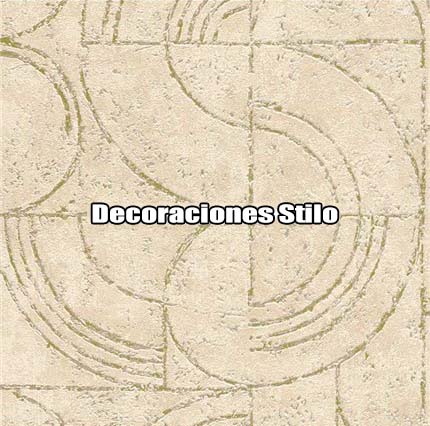 DSPRA019L - Papel Pintado Geométrico Marron, Dorado y Beige
