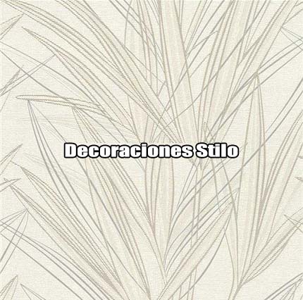 DSPRA030L - Papel Pintado Hojas Beige, Marron y Plateado