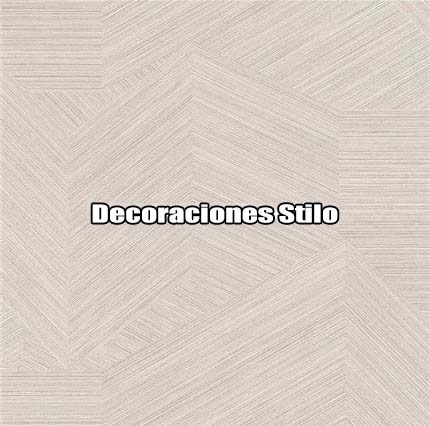 DSPRA038L - Papel Pintado Geométrico Plateado, Rosa y Beige