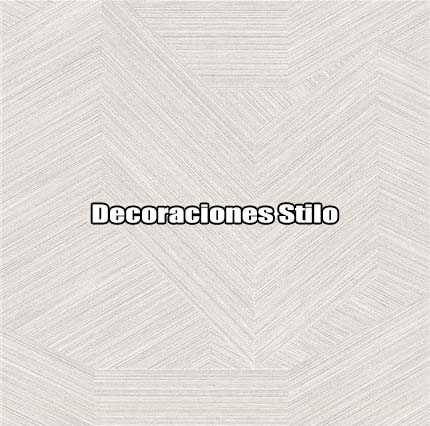 DSPRA039L - Papel Pintado Geométrico Plateado y Gris