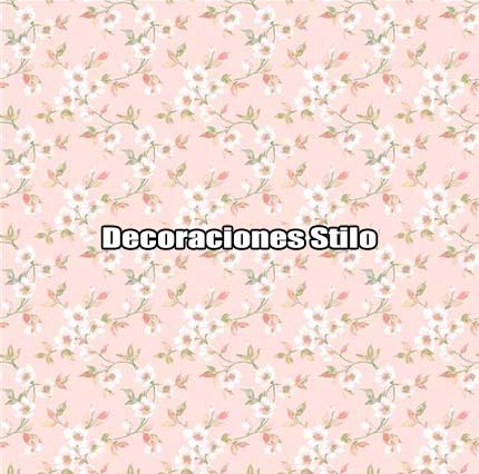 DSSEC150SH22553 - Papel Pintado Flores Blanco Roto, Verde y Rosa