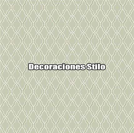 DSTHE288L35 - Papel Pintado Adamascado Beige y Verde Damascos