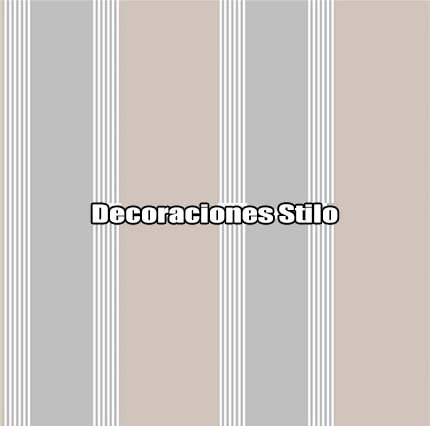 DSTHE288L73 - Papel Pintado Rayas Beige, Gris y Marron