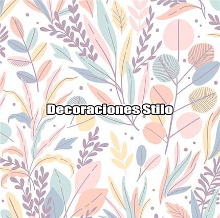 DSTRO046L - Papel Pintado Hojas Multicolor y Blanco Roto