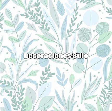 DSTRO049L - Papel Pintado Hojas Azul, Verde y Blanco Roto