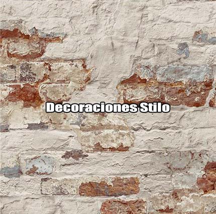 DSTRV186SH2266 - Papel Pintado Imitaciones Rojo y Beige Ladrillo