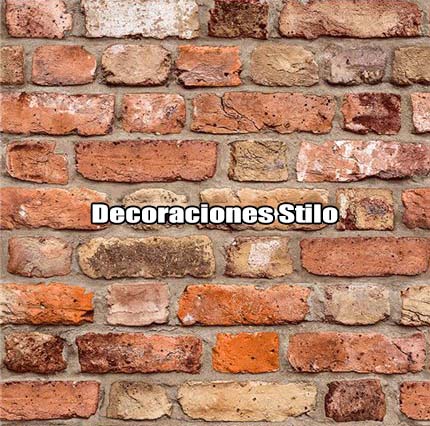 DSTRV186SH2269 - Papel Pintado Imitaciones Rojo, Naranja, Marron y Beige Ladrillo