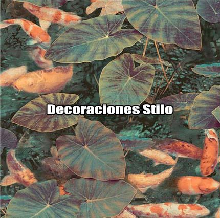 DSTRV186SH2279 - Papel Pintado Animales Multicolor y Verde Peces