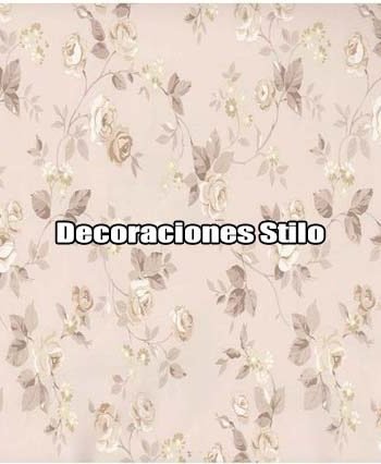 DSVAL172L32 - Papel Pintado Flores Beige y Blanco