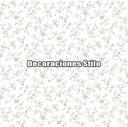 DSVAL172L41 - Papel Pintado Flores Beige y Blanco