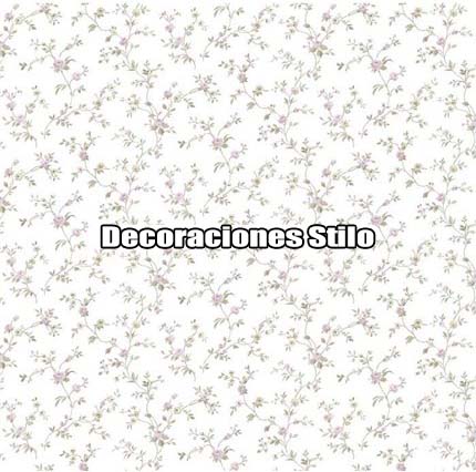 DSVAL172L42 - Papel Pintado Flores Rosa, Beige y Blanco