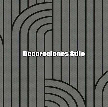 DSVIS760S05 - MEDIDA ESPECIAL 0,70m - Papel Pintado Geométrico Negro y Gris
