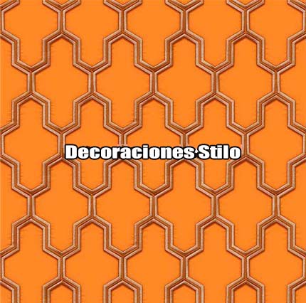 DSWAF121L026 - Papel Pintado Geométrico Dorado y Naranja